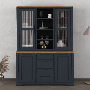 Pembridge Oak and Dark Blue Painted Large Dresser | Bed Sava