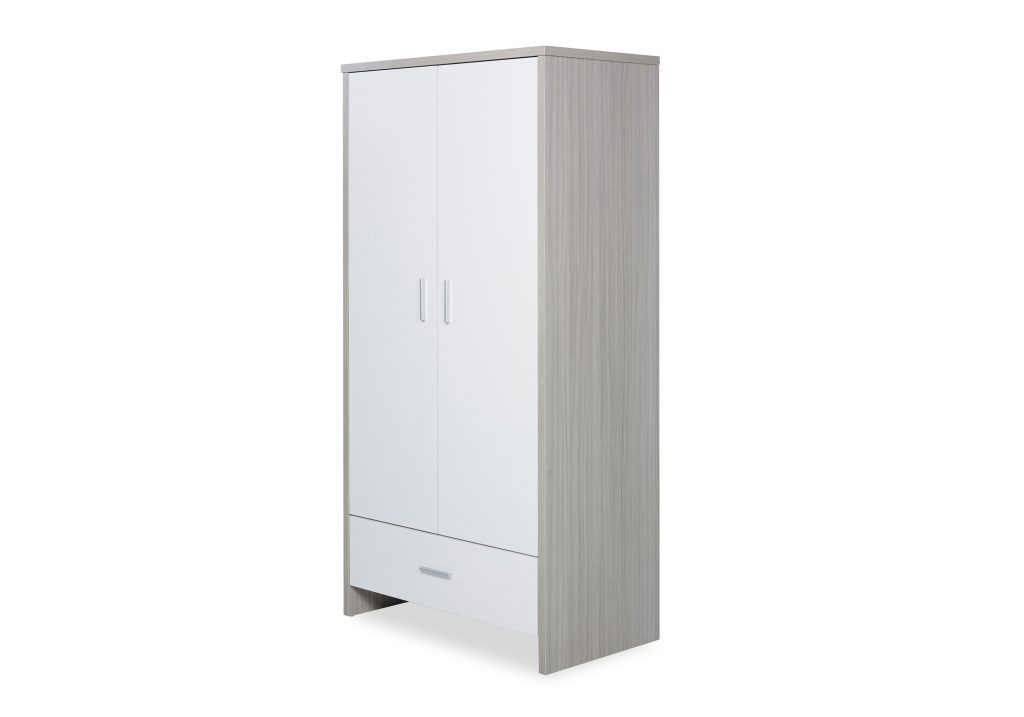 Ickle Bubba Pembrey Wardrobe-Ash Grey and White