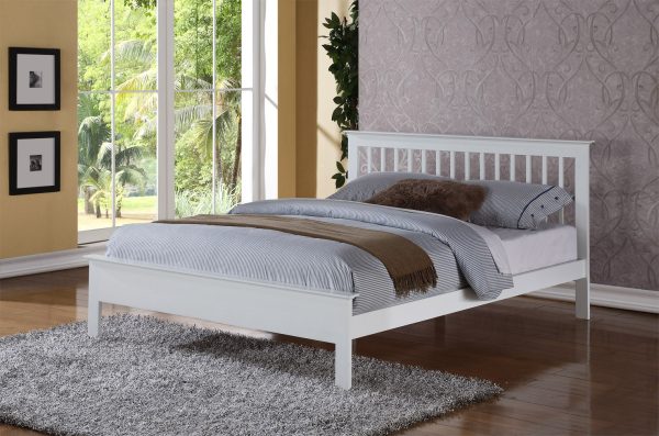 Flintshire Furniture Pentre Hardwood Bed White SuperKing | Bed Sava