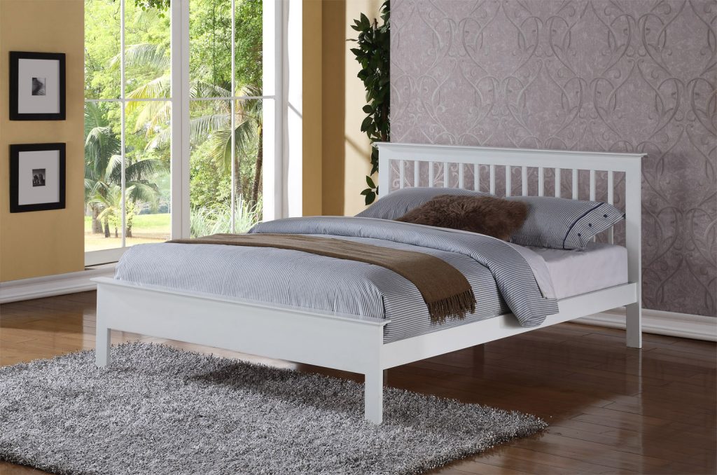 Flintshire Furniture Pentre Hardwood Bed-White-Double