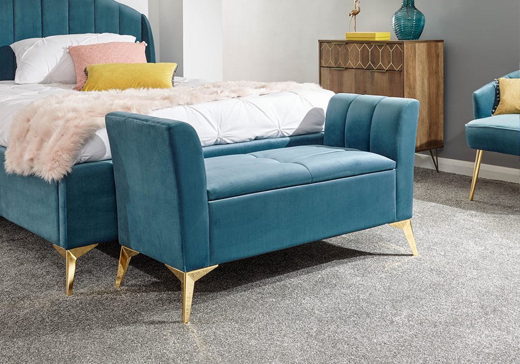 GFW Pettine Ottoman Storage Bench -Teal