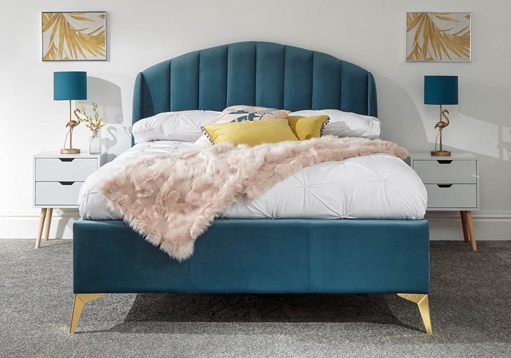 GFW Pettine 135cm End Lift Ottoman Bed -Teal