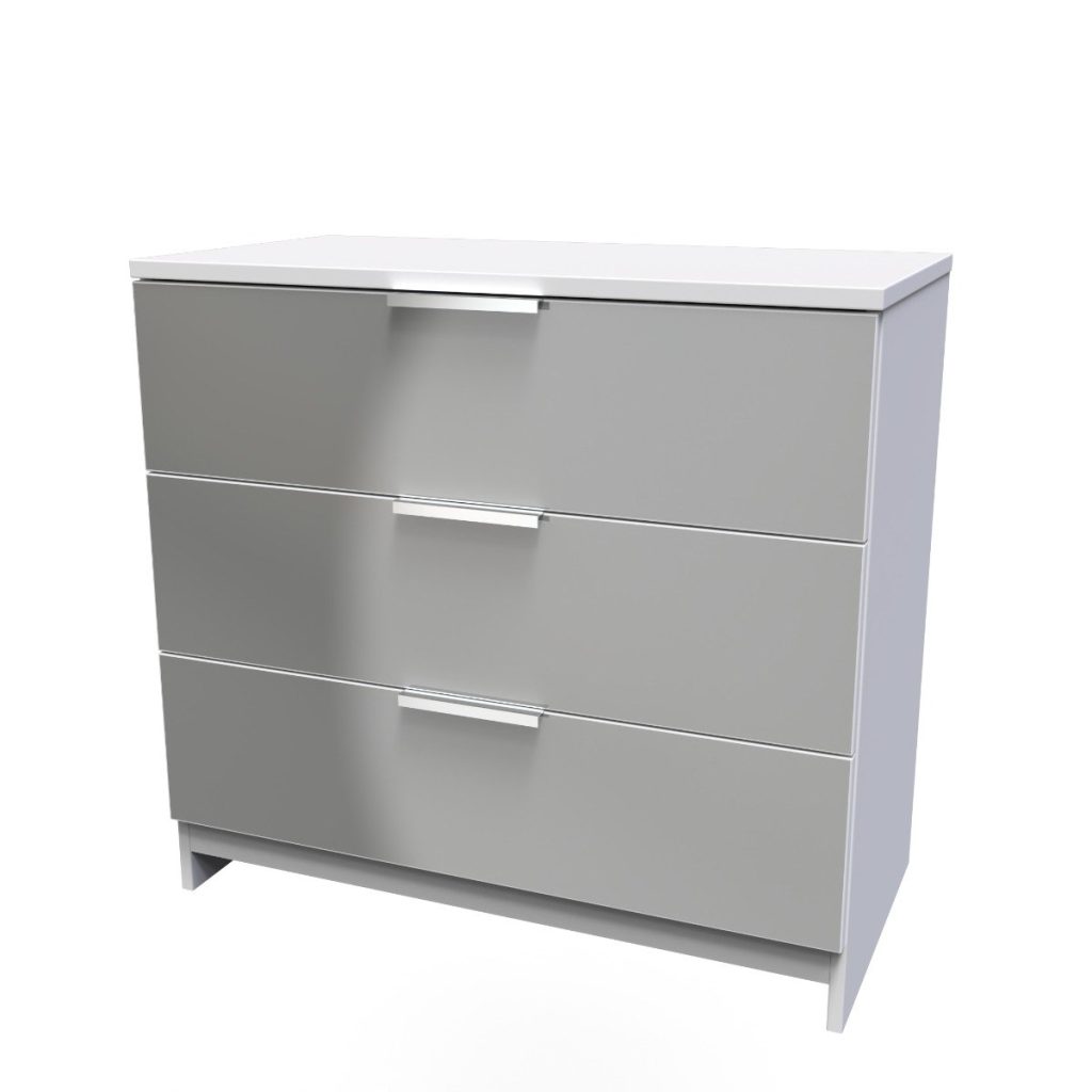 Welcome Furniture Plymouth 3 Drawer Chest White Matt