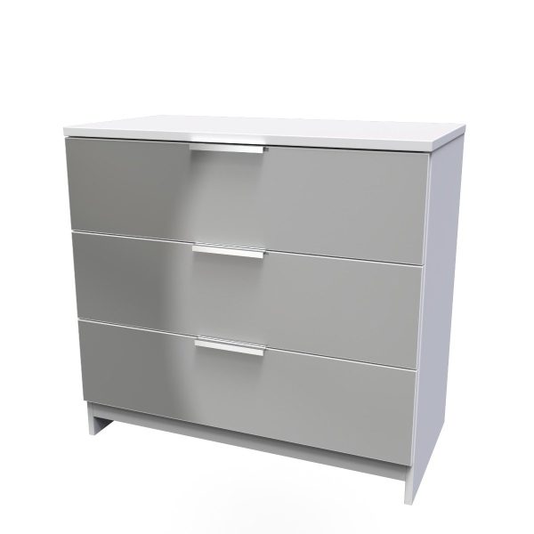 Welcome Furniture Plymouth 3 Drawer Chest White Matt | Bed Sava
