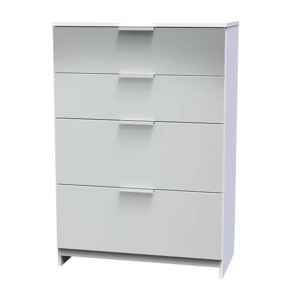 Welcome Furniture Plymouth 4 Drawer Deep Chest White Matt | Bed Sava