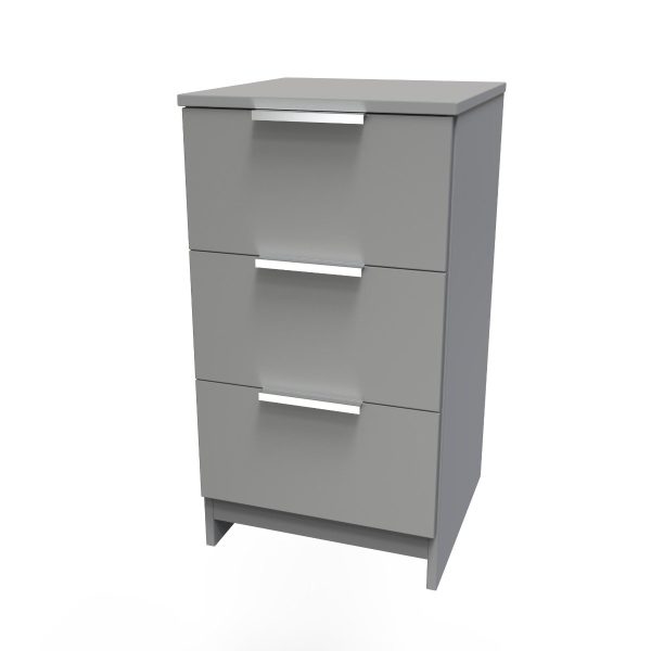 Welcome Furniture Plymouth 3 Drawer Locker Dust Grey | Bed Sava