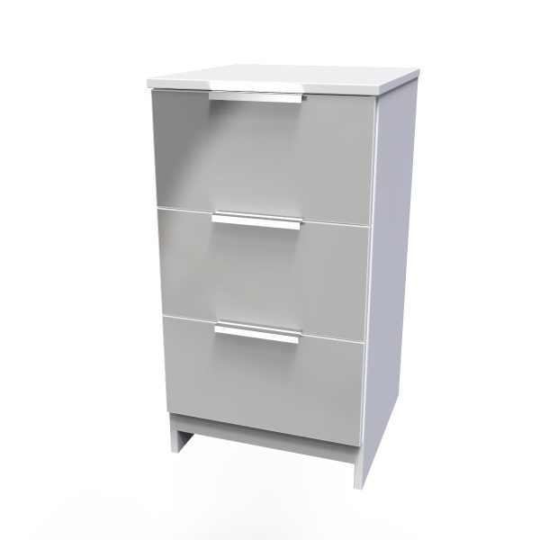 Welcome Furniture Plymouth 3 Drawer Locker White Matt | Bed Sava