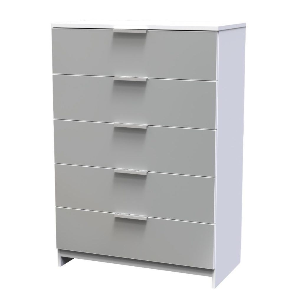 Welcome Furniture Plymouth 5 Drawer Chest White Matt