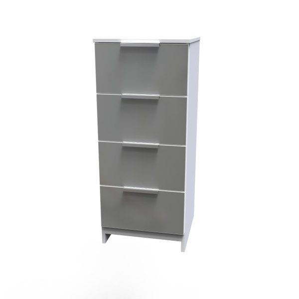 Welcome Furniture Plymouth 4 Drawer Locker White Matt | Bed Sava