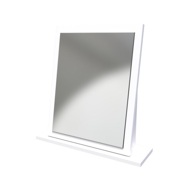 Welcome Furniture Plymouth Small Mirror  Uniform Glass White Matt | Bed Sava
