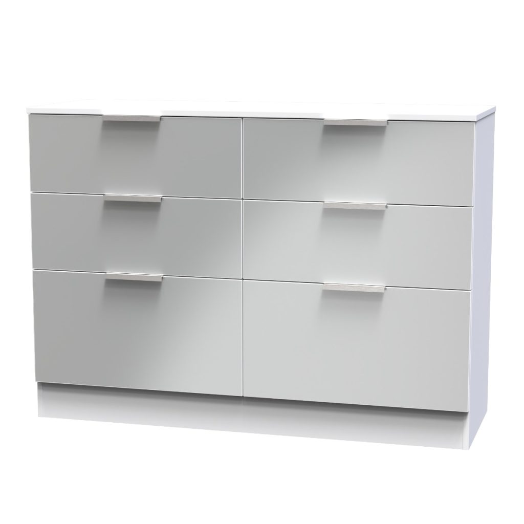 Welcome Furniture Plymouth 6 Drawer Midi Chest White Matt