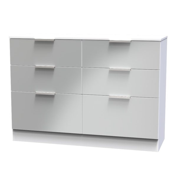 Welcome Furniture Plymouth 6 Drawer Midi Chest White Matt | Bed Sava