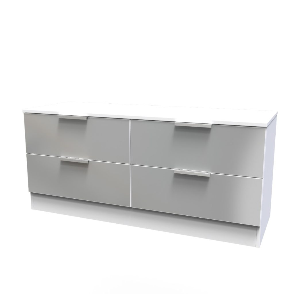 Welcome Furniture Plymouth 4 Drawer Bed Box White Matt