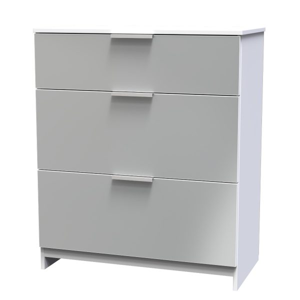 Welcome Furniture Plymouth 3 Drawer Deep Chest White Matt | Bed Sava