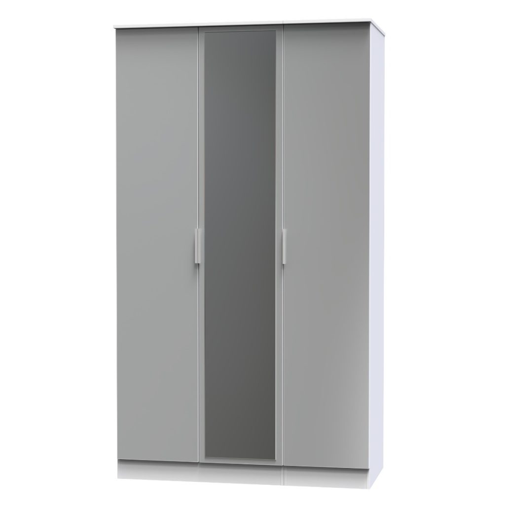 Welcome Furniture Plymouth Tall Triple Mirror Robe White Matt