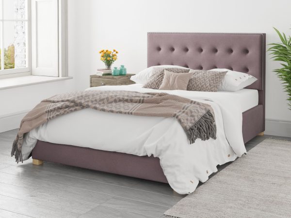 Aspire Presley Ottoman Bed Plush Velvet Blush  Small Double | Bed Sava