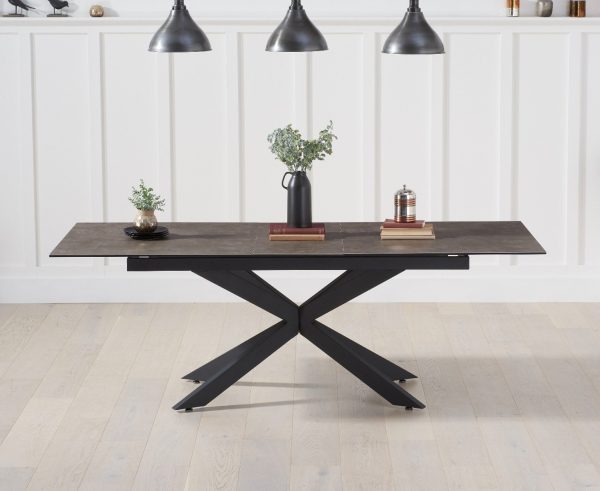 Extending Boston 180cm Mink Ceramic Dining Table | Bed Sava