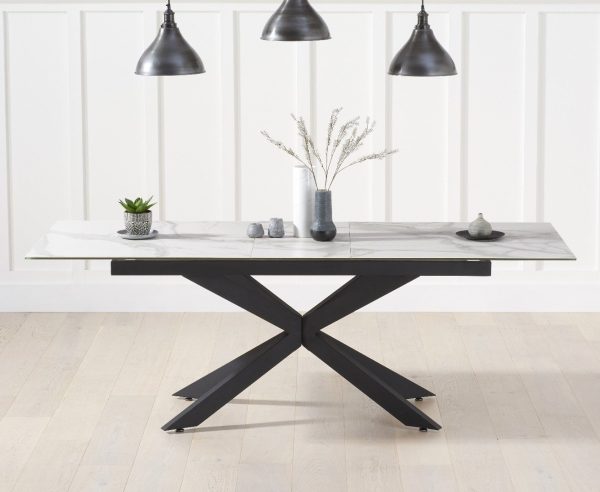Extending Boston 180cm White Ceramic Dining Table | Bed Sava