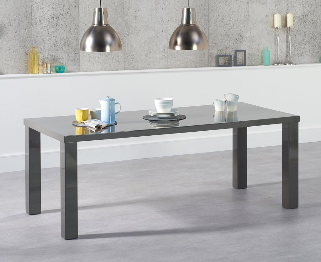 Seattle 200cm Dark Grey High Gloss Dining Table