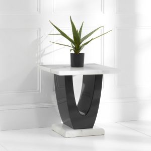 Novara White Marble Side Table | Bed Sava