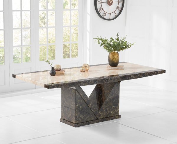 Tenore 220cm Extra Large Marble Effect Dining Table | Bed Sava