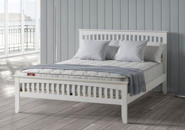 Sareer Sandhurst Wooden Bed Frame  White Kingsize | Bed Sava