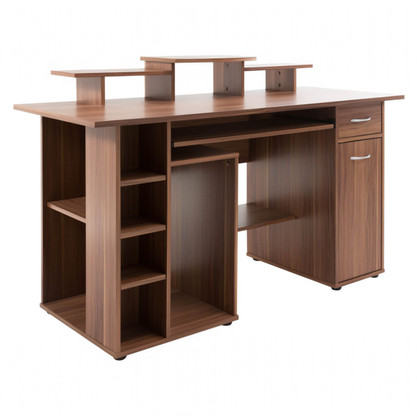 Alphason San Diego Computer Workstation Walnut | Bed Sava