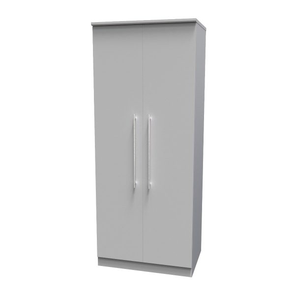 Welcome Furniture Sherwood 2ft6in Plain Robe Grey Matt | Bed Sava