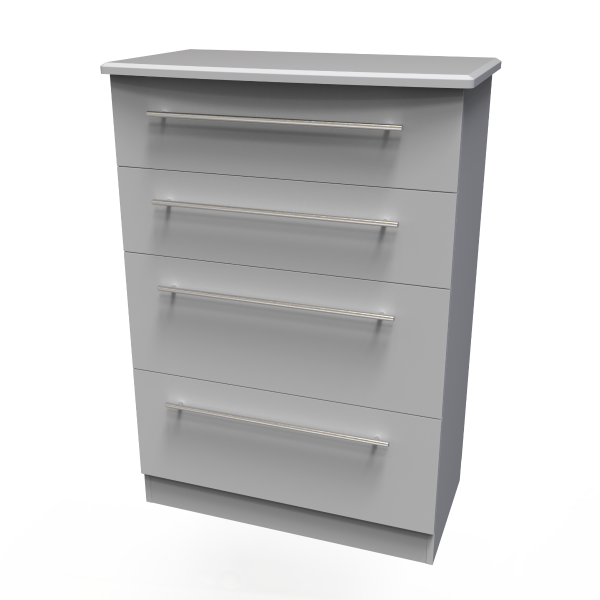 Welcome Furniture Sherwood 4 Drawer Deep Chest Grey Matt | Bed Sava