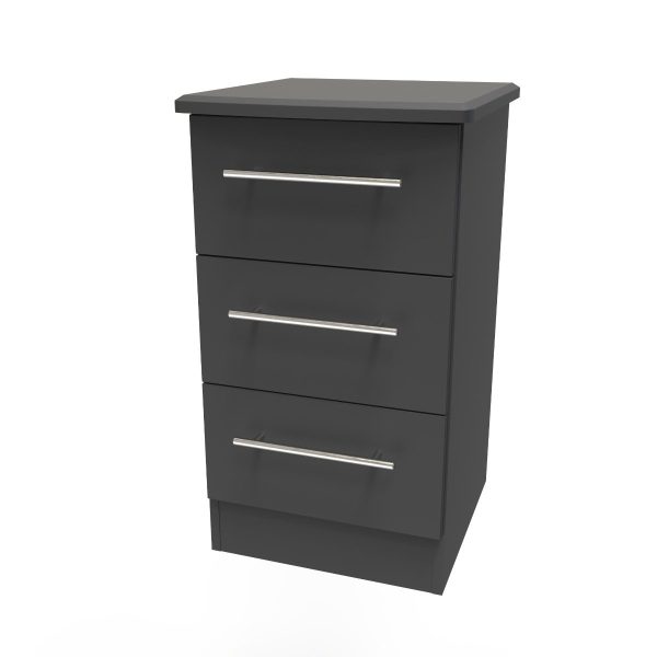 Welcome Furniture Sherwood 3 Drawer Locker Graphite | Bed Sava