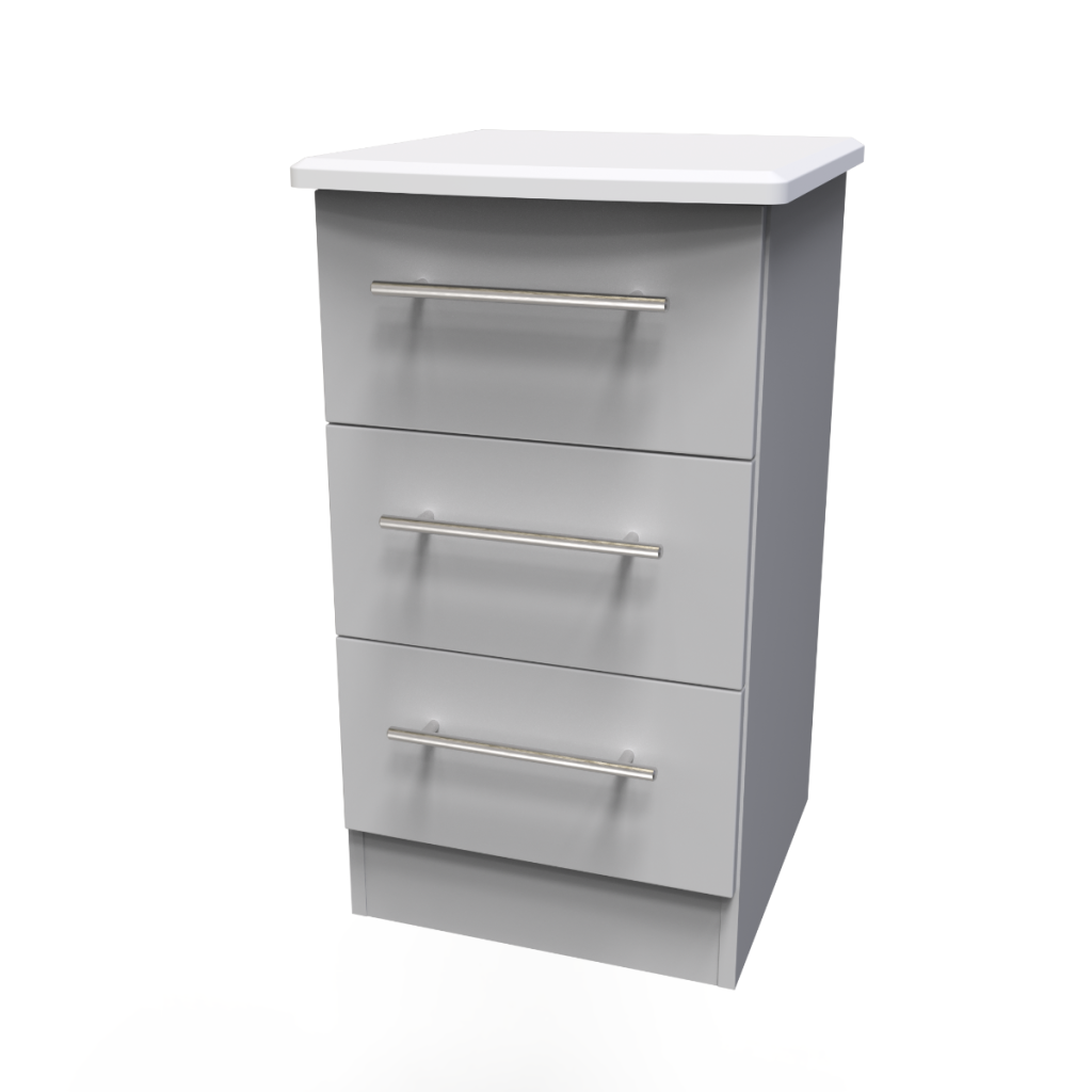 Welcome Furniture Sherwood 3 Drawer Locker Grey Matt