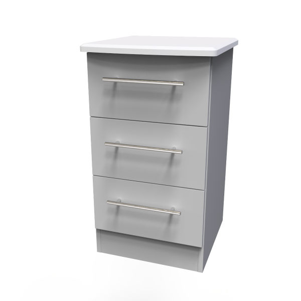 Welcome Furniture Sherwood 3 Drawer Locker Grey Matt | Bed Sava