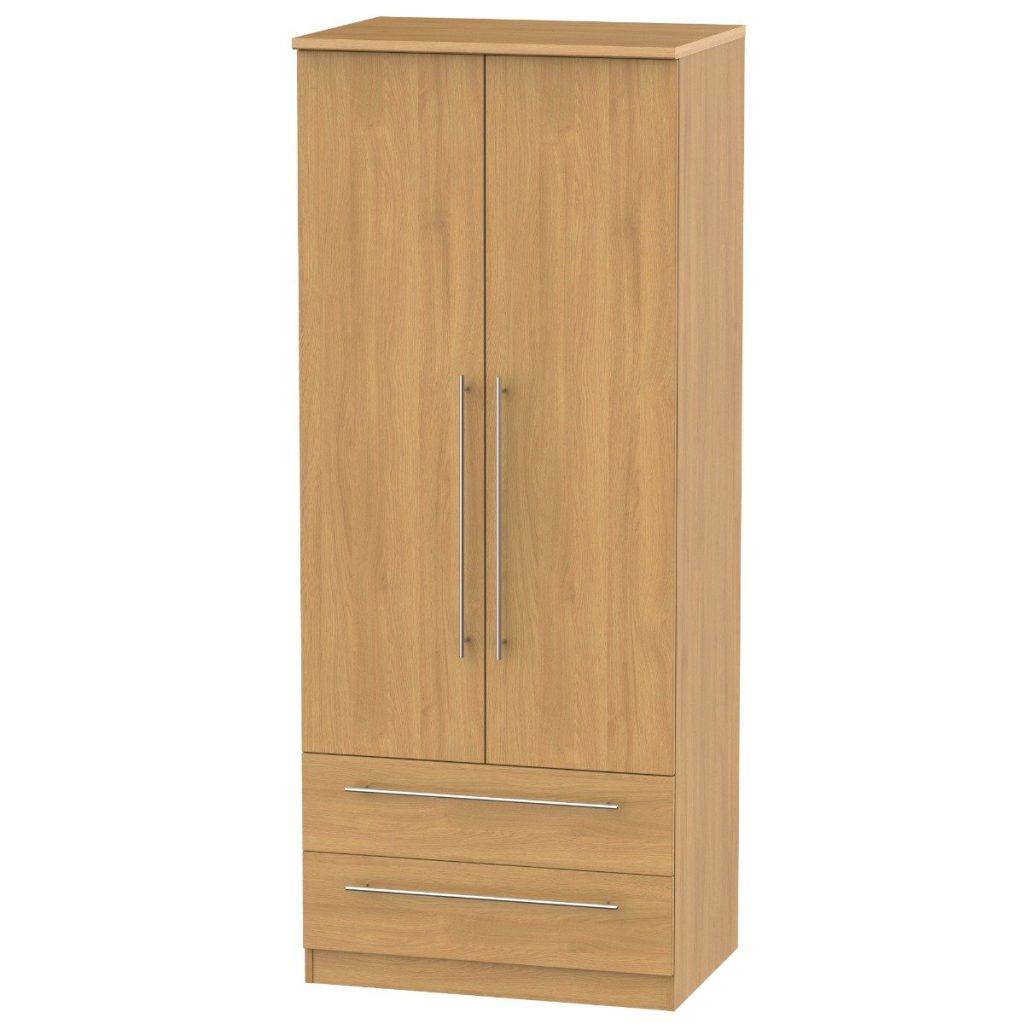 Welcome Furniture Sherwood 2ft6in 2 Drawer Robe Modern Oak