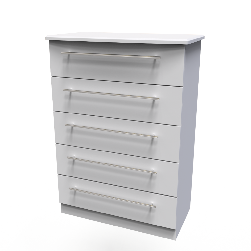 Welcome Furniture Sherwood 5 Drawer Chest Grey Matt