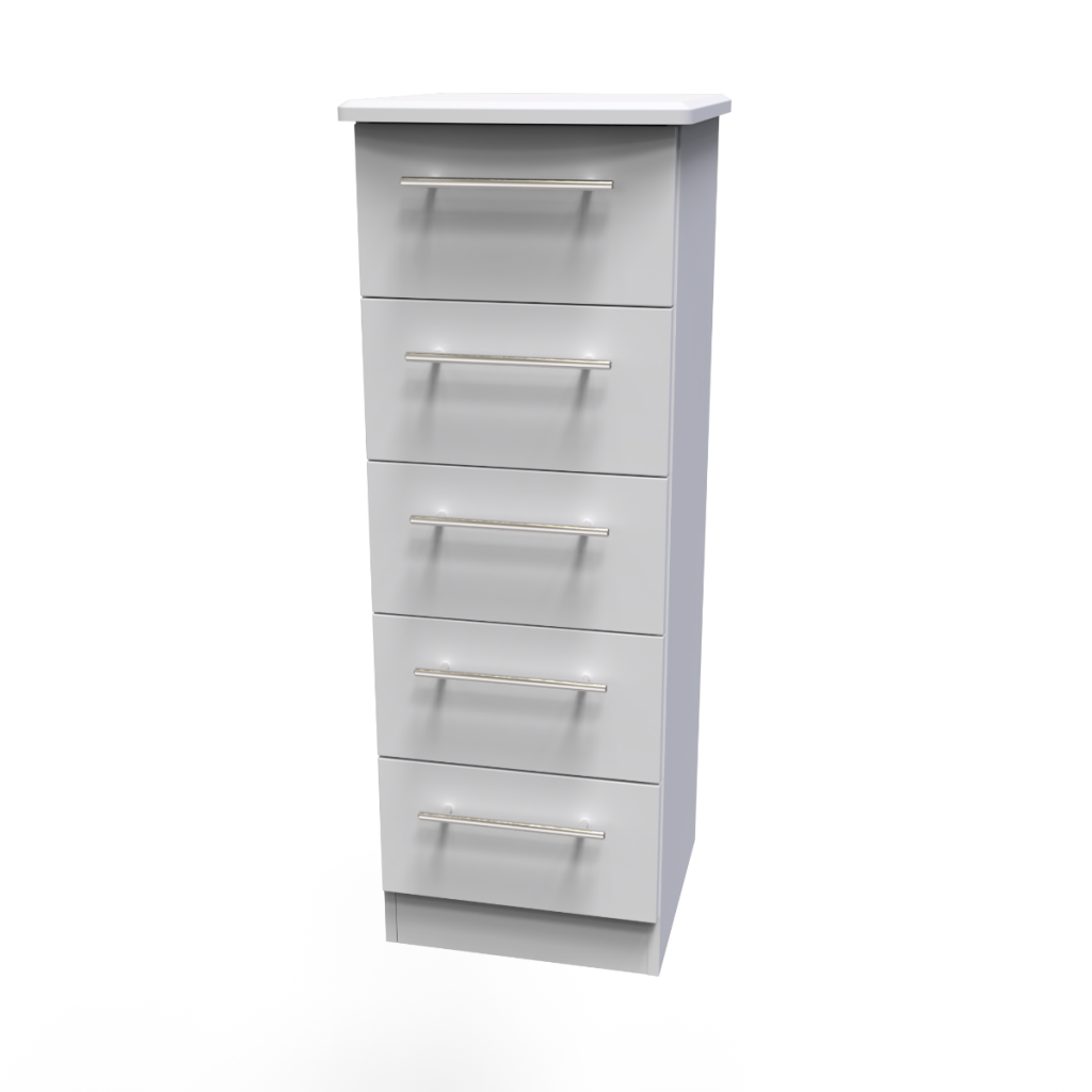 Welcome Furniture Sherwood 5 Drawer Locker Grey Matt