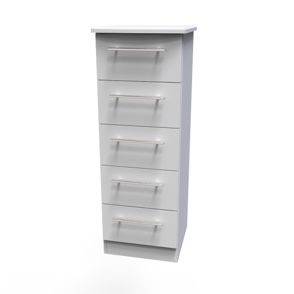 Welcome Furniture Sherwood 5 Drawer Locker Grey Matt | Bed Sava