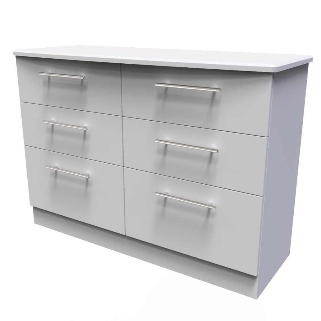 Welcome Furniture Sherwood 6 Drawer Midi Chest Grey Matt