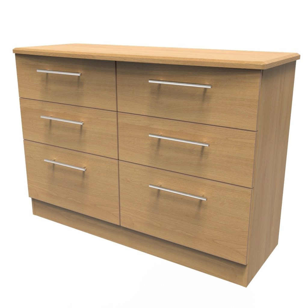 Welcome Furniture Sherwood 6 Drawer Midi Chest Modern Oak