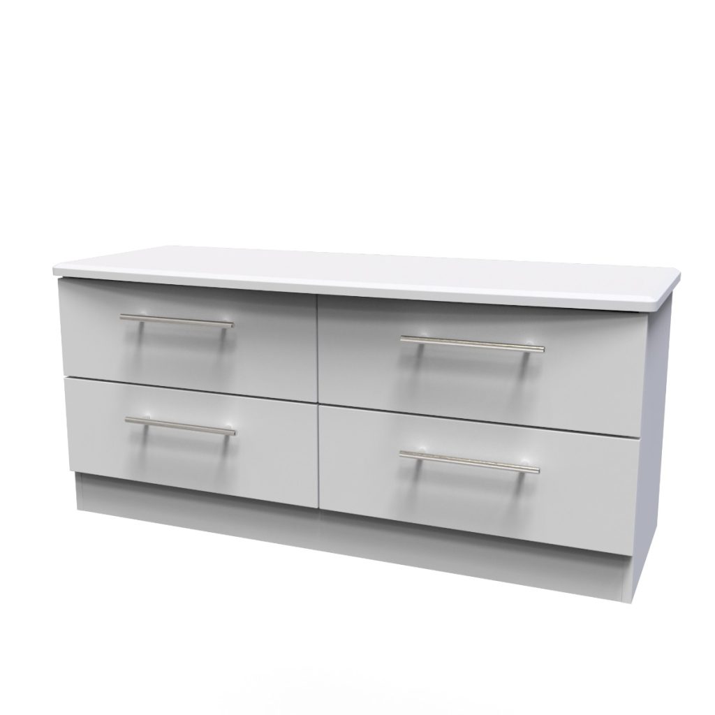 Welcome Furniture Sherwood 4 Drawer Bed Box Grey Matt