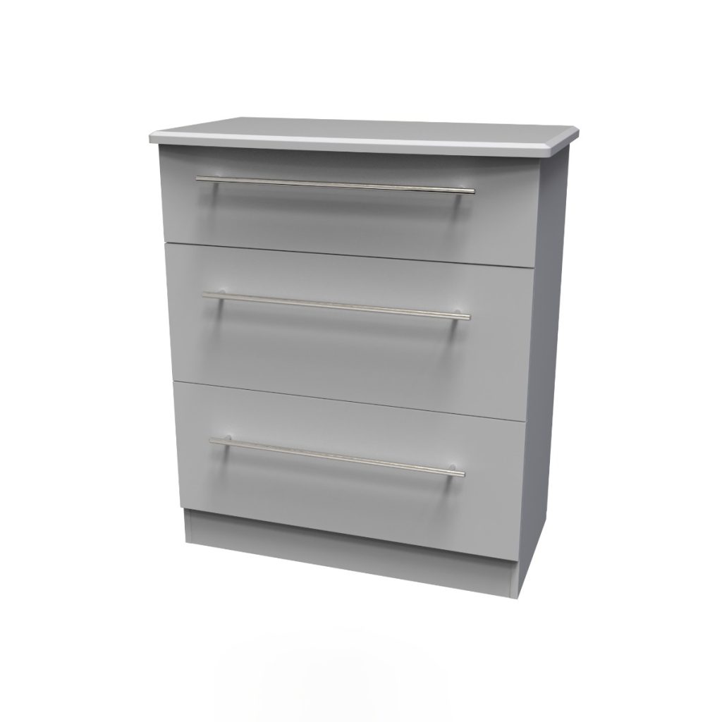 Welcome Furniture Sherwood 3 Drawer Deep Chest Grey Matt