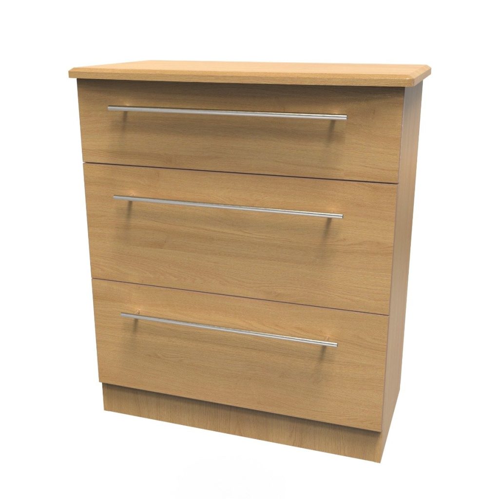 Welcome Furniture Sherwood 3 Drawer Deep Chest Modern Oak