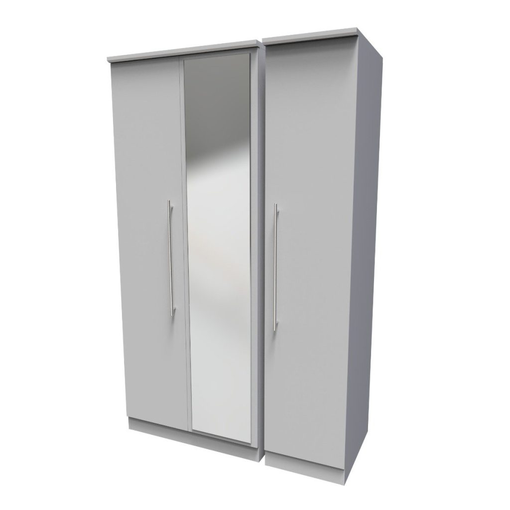 Welcome Furniture Sherwood Triple Mirror Robe Grey Matt