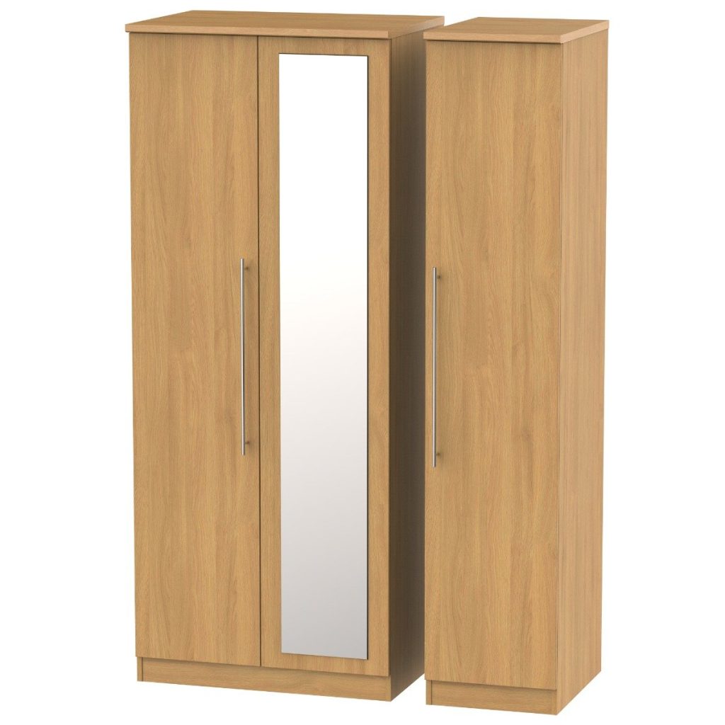 Welcome Furniture Sherwood Triple Mirror Robe Modern Oak