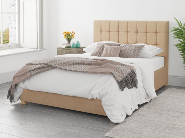 Aspire Sinatra Ottoman Bed Firenza Velour Champagne  SuperKing | Bed Sava