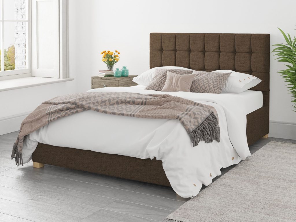 Aspire Sinatra Ottoman Bed Yorkshire Knit Chocolate - Small Double