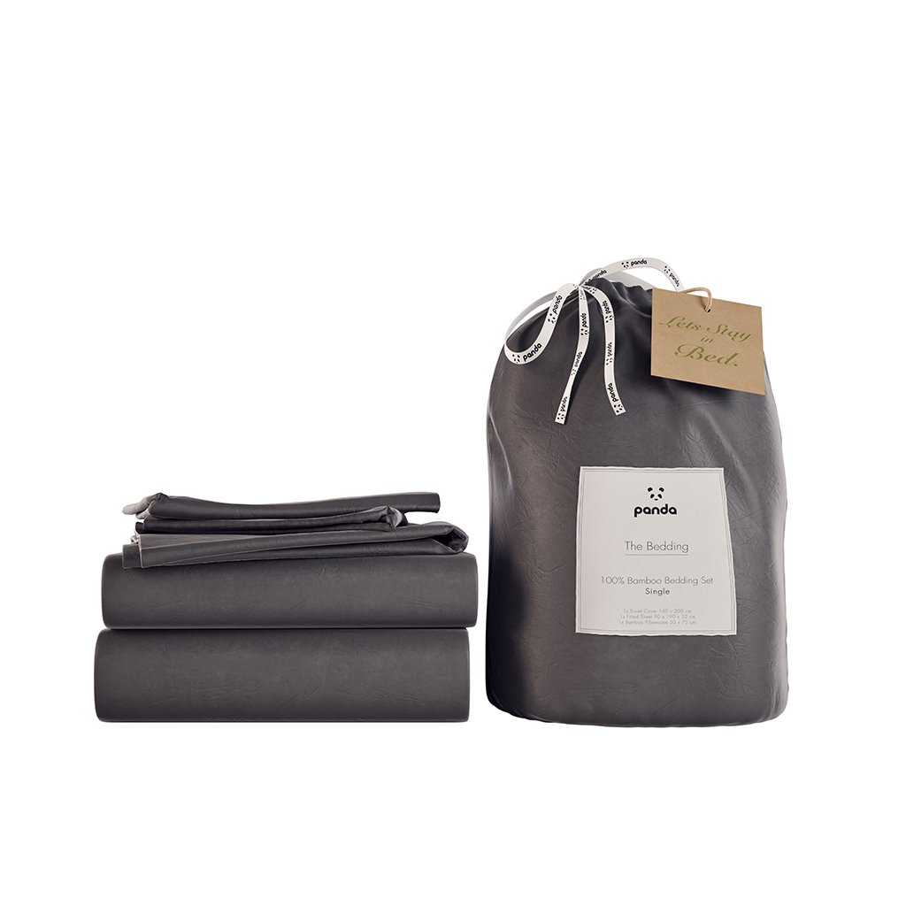 Panda Bamboo Bedding Complete Bedding Set Urban Grey-Kingsize