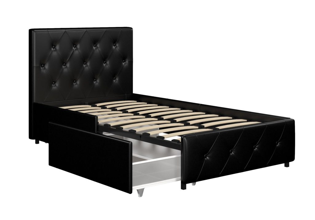 Dorel Dakota Faux Leather Storage Bed-Single