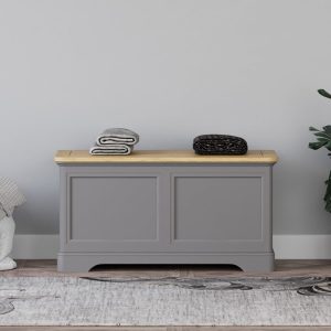 Felton Oak and Light Grey Painted Blanket Box | Bed Sava