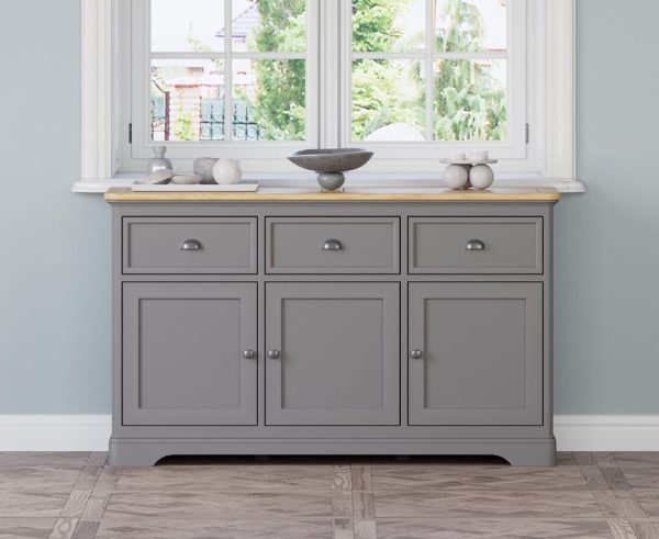 Felton Oak and Light Grey Painted Large Sideboard | Bed Sava