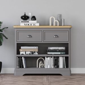 Felton Oak and Light Grey Painted Storage Console Table | Bed Sava